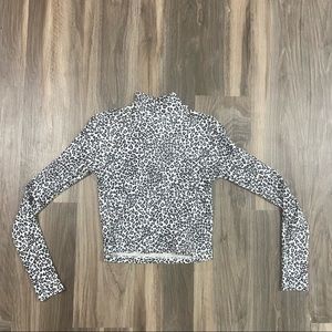 brandy melville cheetah print mock neck long sleeve top